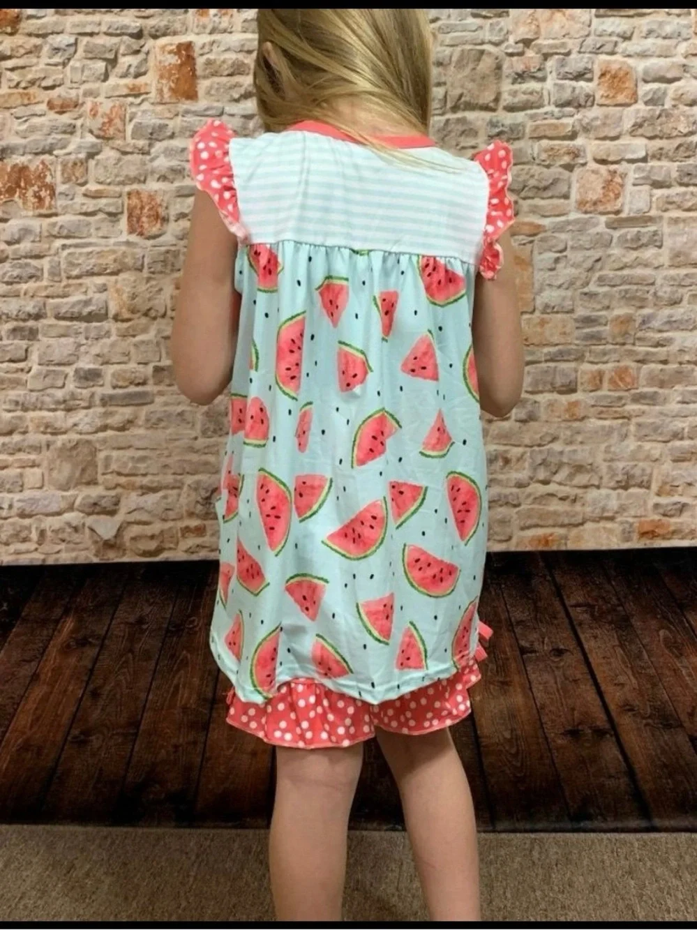 NEW Toddler Girl's Boutique Watermelon Summer 2PC Short Set 12-18 Months